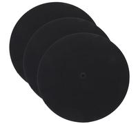 ibasenice 3pcs Vinyl Record Mats Turntable Record Player Silicone Mats Anti-static Turntable Pads Black