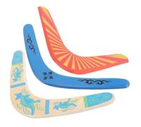 ibasenice 3Pcs Wooden Boomerang for Outdoor Exercise and Hand-eye Coordination Easy to Throw Rotatable Flying Recreation for Family Lawn Games