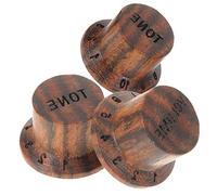 ibasenice 3pcs Wooden Guitar Volume Tone Control Knobs Bass Volume Caps Electric Guitar Parts Zebra Wood with 2t1v Configuration for Music Instrument Accessories