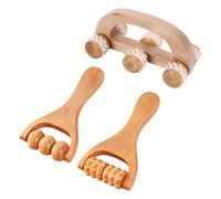 ibasenice 3pcs Wooden Handheld Back Massager Roller for Legs and Body, Multipurpose Manual Massage Tool Made of Wood, Easy to Operate for Relaxation at Home, Office or Traveling