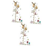ibasenice 3pcs Zoo Pattern Animal Decal Growth Chart Removable for Nursery Decor