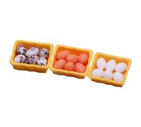 ibasenice 3sets Miniature Eggs Props Mini Storage Basket for Micro Landscaping Kitchen Decor Mini Egg Models for Easter Display