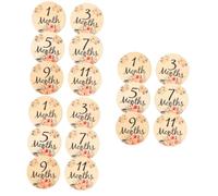ibasenice 3sets Personalised Kit Double-Sided Shower Decoration Wooden Monthly Milestone Discs 6pcs*3