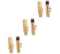 ibasenice 3sets Plated Alto Saxophone Mouthpiece Brass Music Instrument Accessory for Beginners and Professionals Lightweight Portable Design for Practice and Performance