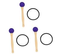 ibasenice 3sets Wooden Stick Singing Bowl Mallet Rubber for Crystal Bowl Music Essential Accessory for Sound and Meditation Practice