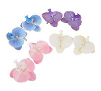 ibasenice 4 Pairs Butterfly Orchid Shoe Clips Flower Shoe Decoration Plastic Secure Clip-on Blue, Deep Purple, Light Pink and White for Sandals and Beach Vacation