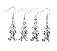 ibasenice 4 Pairs Clown Dangle Earrings for Women Funky Vintage Halloween Accessories Carnival Party Jewelry Social Media Influencer Fashion Statement