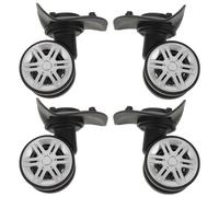 ibasenice 4 Pairs Universal Silent Rubber Swivel Casters for Suitcase Replacement - Heavy Duty Luggage Spare Wheels with Mute Bearings, Stable and Easy Install for Bags