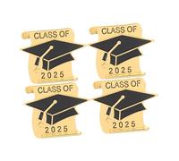 ibasenice 4 Pcs Class of 2025 Graduation Cap Lapel Pins Metal Brooches Badge Set for High School and College Graduates Graduation Season Garment Pins