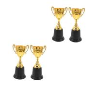 ibasenice 4 pcs Mini Gold Trophy Cups with Black Square Base Plastic Award for Prize Winner Academic Sports Achievements Stable and Elegant Party Recognition