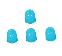 ibasenice 4 Pcs Silicone Guitar Finger Guards for Ukulele and Mandolin, Easy-On Finger Protector Caps, Reduce Playing Pain, Sky Blue, Beginner Accessory