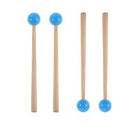 ibasenice 4 Pieces Blue Aluminum Plate Tuning Fork Mallets with Wood Handle for Marimba Xylophone and Glockenspiel, Universal Percussion Sticks for Musical Performance and Practice