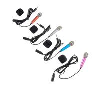 ibasenice 4 Pieces Portable Mini Microphones for Singing with Mobile Phones and Laptops, Dynamic Handheld Vocal Mics Set in Rose Red, Silver and Gold for Home Karaoke and Recording