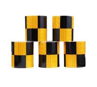 ibasenice 4 Rolls Black Reflective Warning Tape for Trailers and Telegraph Poles High Night Time Reflectivity and Strong Adhesive Backing for Emergency Situations and Home Safety