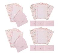ibasenice 4 Sets Pink Letter Stationery Paper Set with Animal and Floral Designs Creative Patterned A5 Writing Paper and Envelopes for Invitations and Printing Charming and Unique