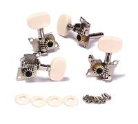 ibasenice 4 String Ukulele Tuning Pegs 2 Pair Long Shaft Machine Heads Tuner for Classical Guitar Left Right Rotation Sturdy Metal Construction
