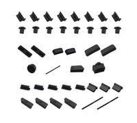 ibasenice 40pcs Black Silicone USB Port Protector Stopper Set for Computer and Motherboard Interfaces, Recyclable Dust Cover Caps for DIY Computers and Electronics
