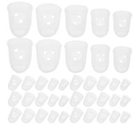 ibasenice 40pcs Guitar Fingertips Protectors, Silicone Finger Guards, Anti-Slip Covers Caps for Stringed Instruments Guitar Mandolin Bass Counting Sewing, 5 Sizes
