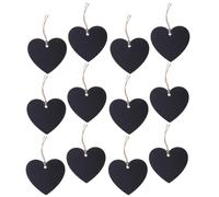 ibasenice 40pcs Heart Shape Wooden Price Tags Hanging Labels with Rope Black Writable DIY Blanks Suitable for Decoration Or Writing on Stationery and Clothes