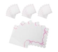 ibasenice 40pcs Pink Paper Napkins Disposable for Birthday Tea Party Gentle Texture and Moisture Resistant Features, Elegant Bow and Lace Design Decorative Square Napkins for Holiday