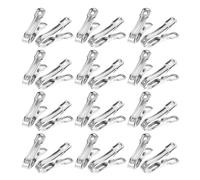 ibasenice 40pcs Stainless Steel Clothes Clips Lightweight Burr-Free Shading Net Clips Sunshade Clamps for Snack Bags and Underwear