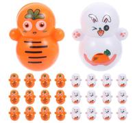 ibasenice 48pcs Easter Bunny and Carrot Tumbler Plastic Mini Wobble Figurines Not Easy to Fall Easy to Carry Creative Office Decor and Windows Decoration