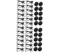 ibasenice 48pcs Microphone Clip Kit Gaming Mic Covers Windscreen Sponge for Office Classroom Speech Stage Performances