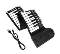 ibasenice 49-key Portable Electronic Piano Keyboard with Built-in Speaker, Foldable Roll-up Digital Piano for Beginners, Black, Flexible Musical Instrument without Batteries, Suitable