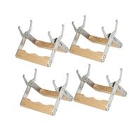 ibasenice 4pcs Beekeeping Tools Wooden Handle Hive Gripper Beekeeping Frame Gripper Hive Frame Lifter Equipment Light Brown Stainless Steel