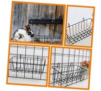 ibasenice 4pcs Black Iron Rabbit Feeder Hay Rack Cage Mount Hay Holder for Guinea Pigs Bunnies Space Saving Reduces Waste and Keeps Cage Clean Reduces Waste and