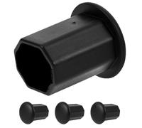 ibasenice 4Pcs Black Octagonal Hockey Stick Butt End Caps Universal Replacement Protective Covers for Ice Hockey and Lacrosse Stick Tail Sleeves