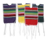 ibasenice 4pcs Bottle Ponchos Covers Rainbow Pattern Beer Ponchos Cotton Charming Eye-catching Design Decorating Beverage Bottle Props for Mexican Party Doll Decor Photo Taking