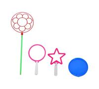 ibasenice 4Pcs Bubble Wand Set Large Colorful Bubble Maker for Outdoor Party Play Safe Non-toxic Material Assorted Shapes for Backyard Beach Pool Fun Random Color