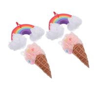ibasenice 4pcs Cartoon Ice Cream Shower Ball Soft Mesh Bath Puff Scrubber with Fast Drying Mesh Exfoliating Body Loofah Sponge for Bathroom Accessory Easy Grip and Rich Lather Creation Cute