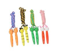 ibasenice 4pcs Cartoon Jump Rope for Durable Wooden Skipping Ropes with Bee Brown Bear White Rabbit Frog Designs Lightweight Exercise Equipment for Childrens