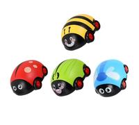 ibasenice 4Pcs Cartoon Pull Back Inertia Cars Lights for Boys and Girls Sturdy Glow Vehicle Toys for Boys and Girls for Indoor and Outdoor Activities