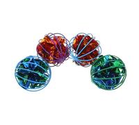 ibasenice 4pcs Cat Crinkle Ball Lightweight Cat Toys Indoor Chasing Toys Interactive Pet Bright Colors for Kitten Random Color