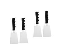 ibasenice 4pcs Cheering Cow Bells Handle Hand Bells for Sports Events for Football Games Parties and Celebrations Ergonomic Design for and Joyful Sound