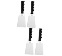 ibasenice 4pcs Cheering Hand Cow Bells for Football Games Loud Hand Percussion Instruments for Parties and Sports Events Comfortable Handle for Easy Use