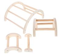 ibasenice 4pcs Chicken Perch Training Stand Wooden Roosting Ladder for Chickens Roosters Parrots and Birds with Mirror for Farm Use and Pet Entertainment