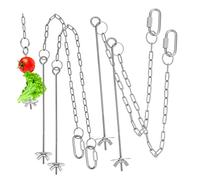 ibasenice 4pcs Chicken Vegetable Hanging Feeder Chicken Veggies Skewer for Hens Fruit Holder Chain Chick Feeder Chain for Outdoor Coop Use