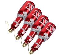 ibasenice 4pcs Christmas Tree Pendant Decorations Lightweight Plastic Wine Bottle Shape Hanging Ornaments for Xmas Party Decor and Holiday Home Accents