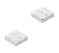 ibasenice 4pcs Chrome-plated Metal Double Coil Pickup Cover for Electric Guitar Replacement for Style Pickup Shell