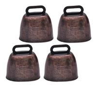 ibasenice 4pcs Cow Bell Noise Maker Vintage Iron Cattle Craft Bell for Pets Anti-theft Anti-loss Sounding Accessory Lightweight Portable for Sporting Events and Outdoor Activities