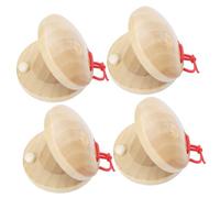 ibasenice 4pcs Creative Finger Castanets Fun Hand Percussion Musical Instruments for Boy Girl for Early Learning and Developing Rhythm Skills