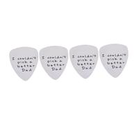 ibasenice 4pcs Creative Letter Guitar Picks Silver Titanium Steel Plectrum for Guitarists Father Day Lightweight and Easy to Carry