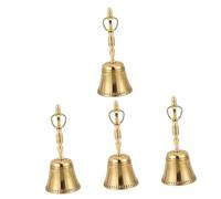 ibasenice 4pcs Decorative Buddhist Hand Bell Timeless Copper Bell for Prayer Meditation Four-sided Design for Home Temple Symbol of Blessings