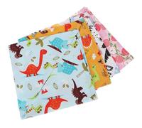 ibasenice 4pcs Dinosaur Pattern Decorative Pet Bandanas for Dogs, Summer Lightweight Cotton Triangle Scarves with Peach Pink, Orange, Blue, and Grey Colors, Breathable Dog Supply Accessories