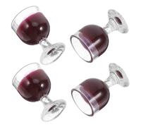 ibasenice 4Pcs Dollhouse Miniature Wine Glasses Goblets for Miniature Dining Playset for Dollhouse Kitchen Scenes and Creative Imagination