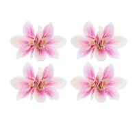 ibasenice 4pcs Double Orchid Hair Clips Soft Fabric Tape Floral Hairpins for Weddings Vacations and Casual Outings Tropical Bohemian Island Hair Accessories for Women